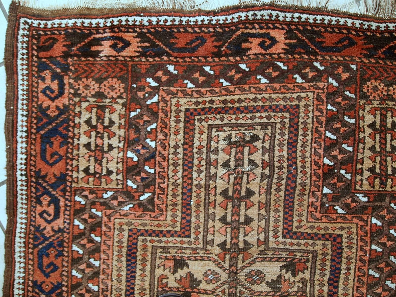 Afghan Tapis de prière afghan ancien fait à la main, années 1900, 1C529 en vente