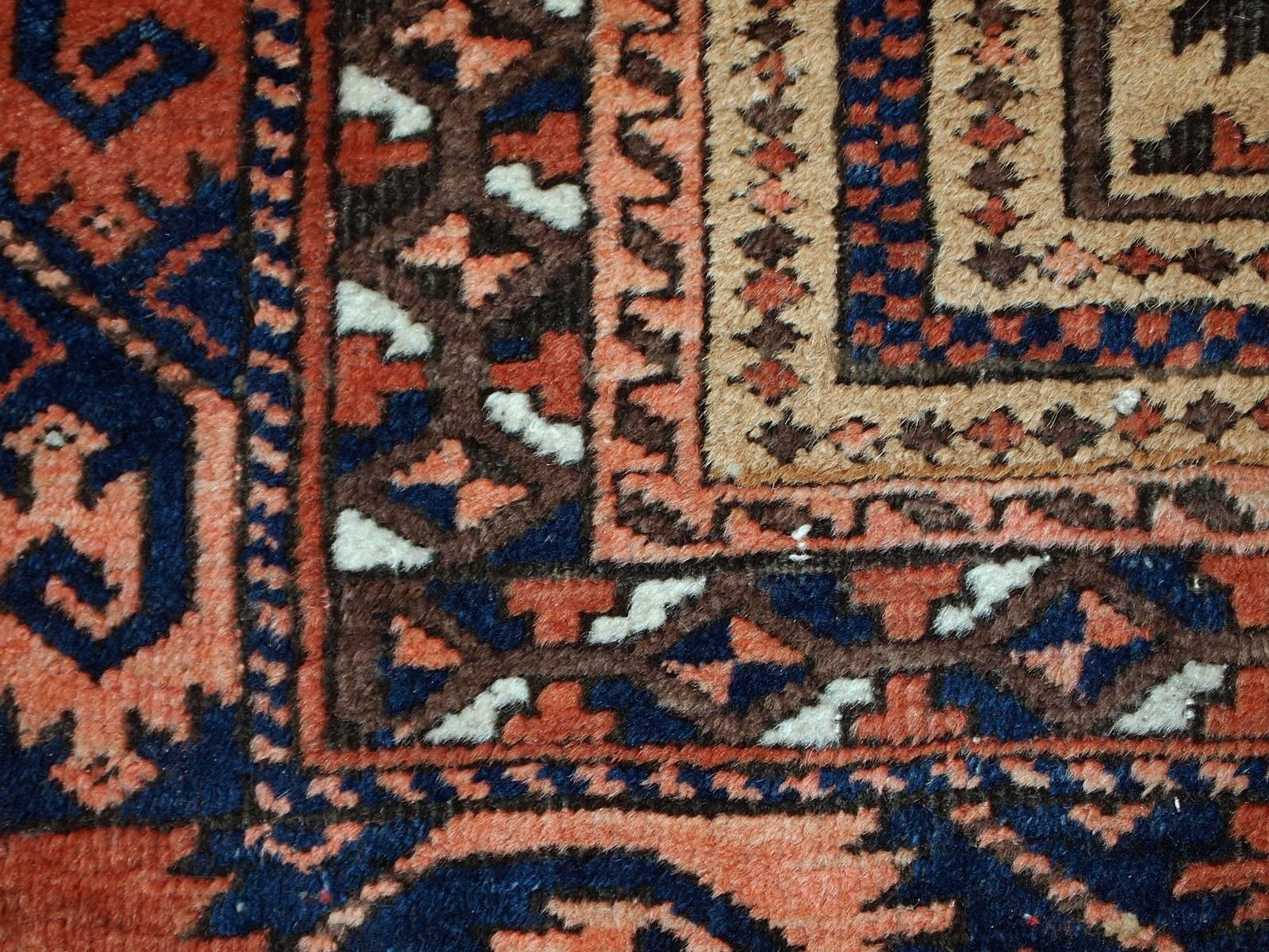 Laine Tapis de prière afghan ancien fait à la main, années 1900, 1C529 en vente
