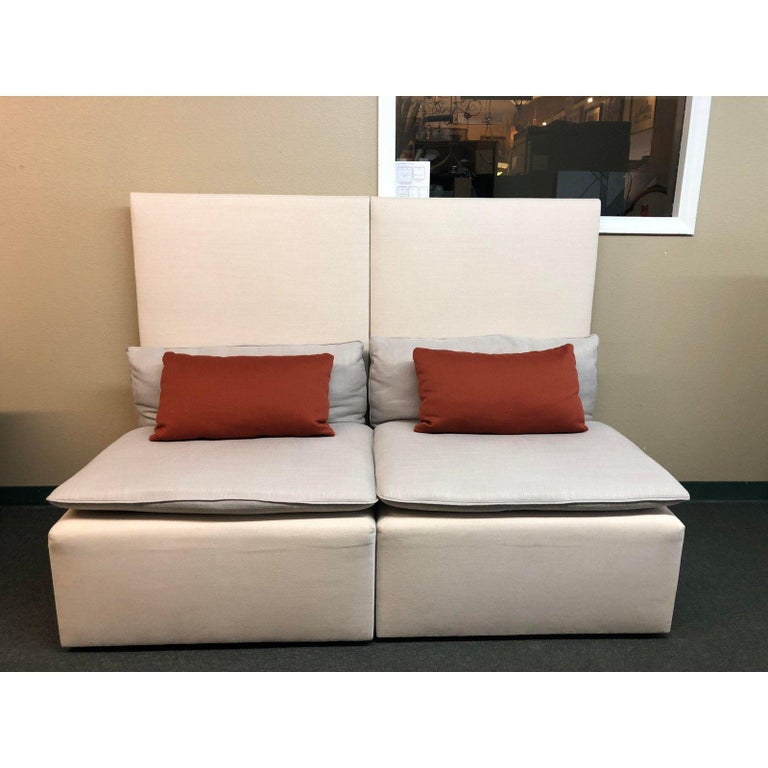 Euro Modular Linen Sofa Set Five Pieces For At 1stdibs A Modern Modular Sofa Unique In Its High Back And Monotone Hues Ivory