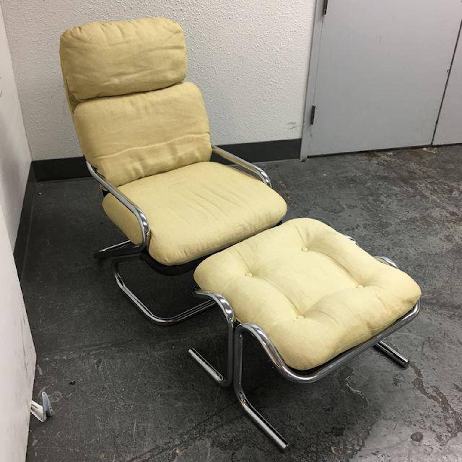 Jerry Johnson Landes Manufacturing Company Sling Chair, Ottoman  In Good Condition In San Francisco, CA