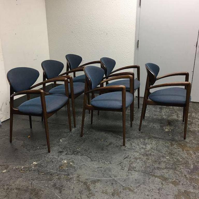 Mid-Century Modern Set of Six Karina Guest Chairs by HBF