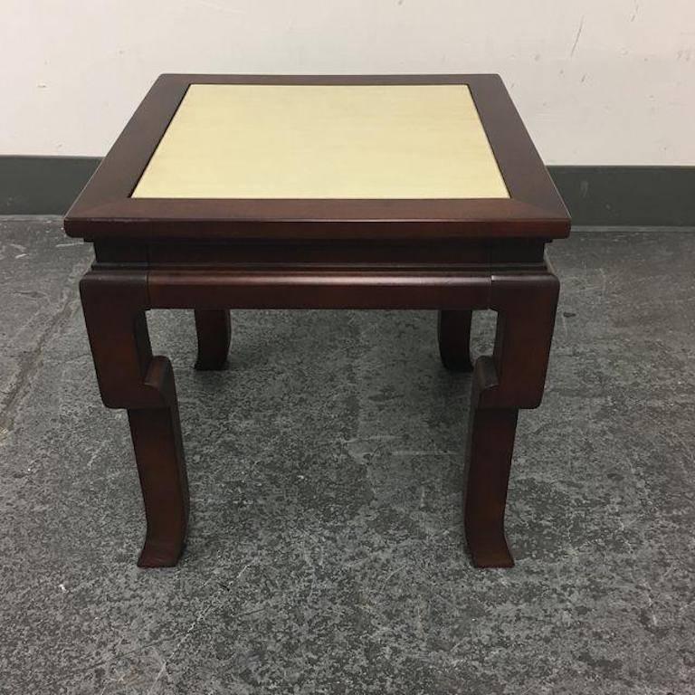 A new Ceylon M2M side table by Hickory Chair Co. Since 1911, Hickory chair has dedicated itself to manufacturing home furnishings with the finest craftsmanship. This side table is constructed from glossy lacquered wood and takes inspiration from