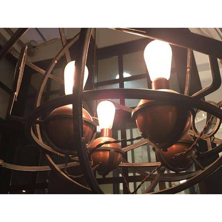 Jules V Collection Chandelier by Jefferson Mack Metalworks In Good Condition In San Francisco, CA