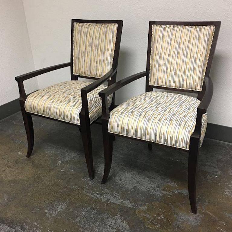 International Style Pair of Hickory Chair Co. Nicole Armchairs
