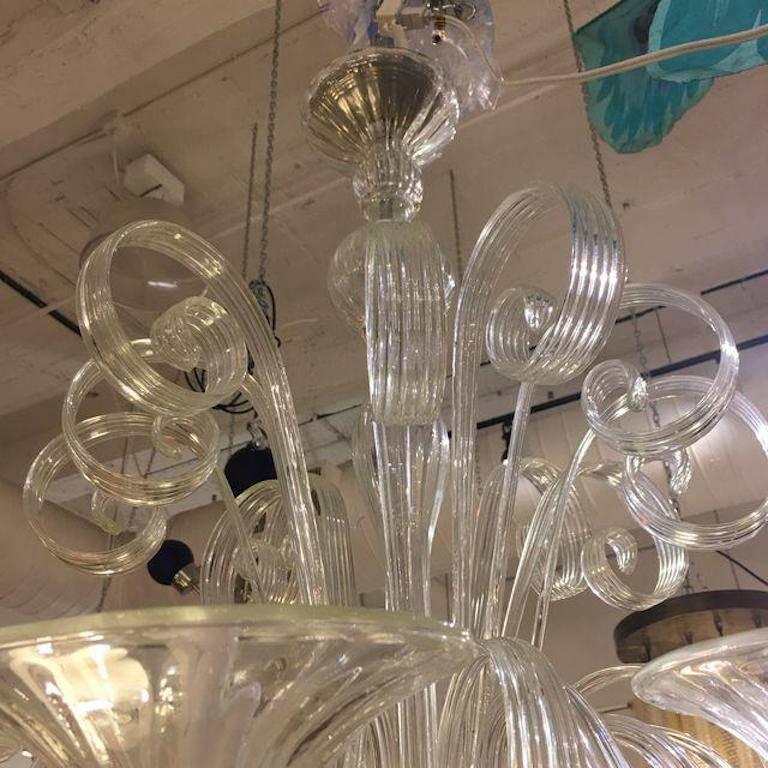 A.V. Mazzega, Venetian Eight-Arm Glass Chandelier For Sale 2