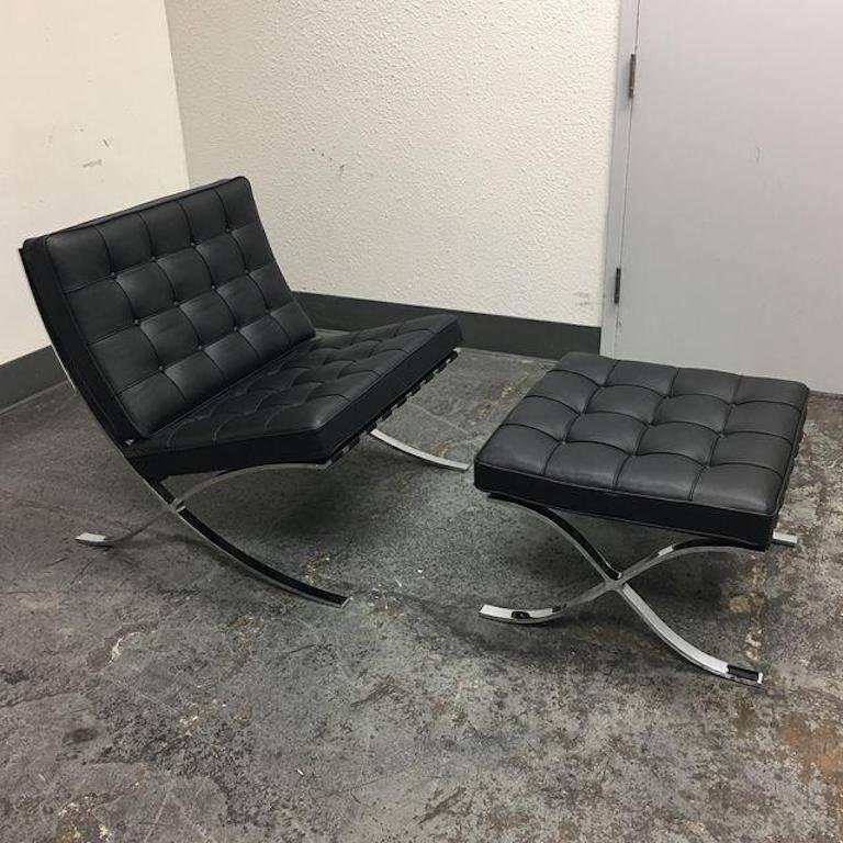 Ludwig Mies van der Rohe Barcelona Chair and Ottoman at 1stdibs