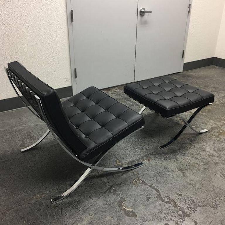 Ludwig Mies van der Rohe Barcelona Chair and Ottoman at 1stdibs