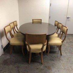 Michael Berman Mansfield Table and Eight Klismos Chairs