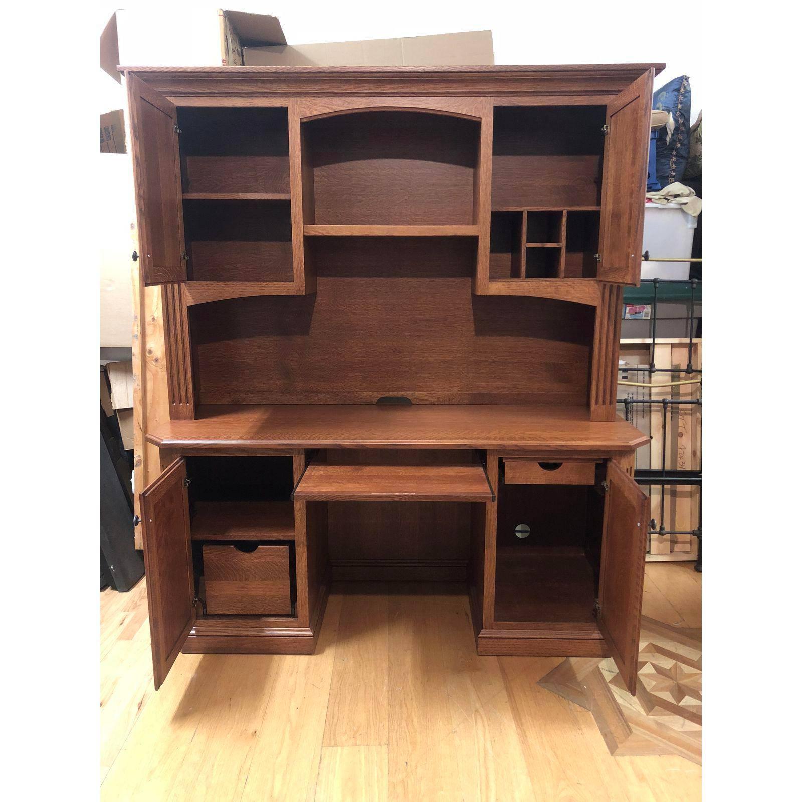 Solid Quarter Sawn Oak Credenza And Hutch Amish Made At 1stdibs