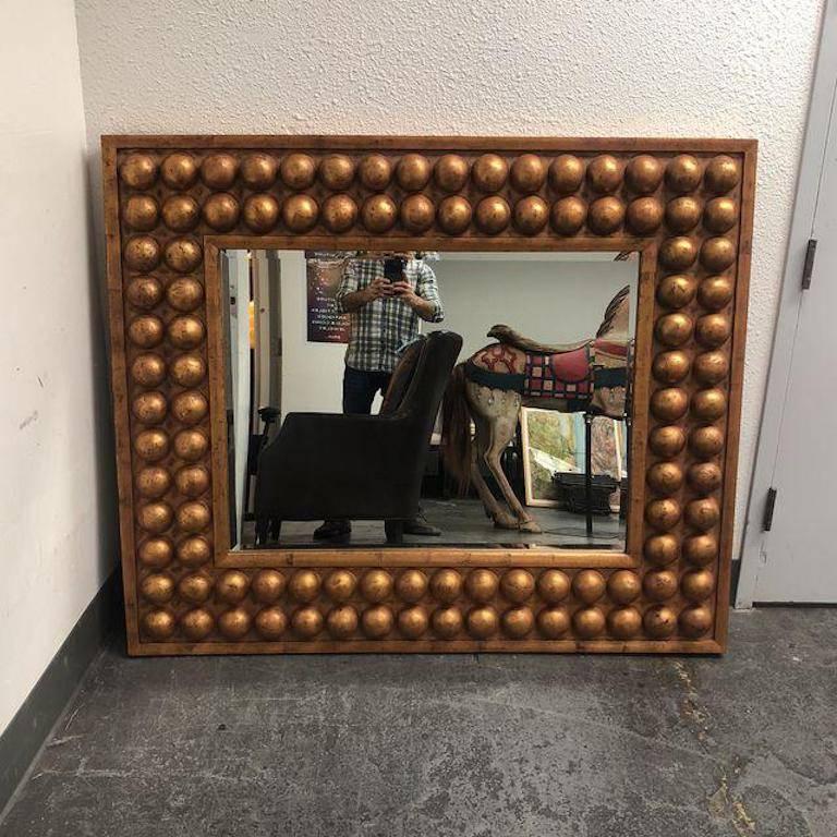 Hollywood Regency Vintage Bubble Framed Gold Finish Mirror