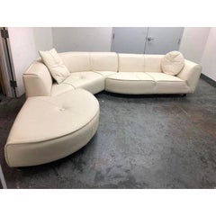 Gamma Furniture Planet Three-Piece White Leather Sectional