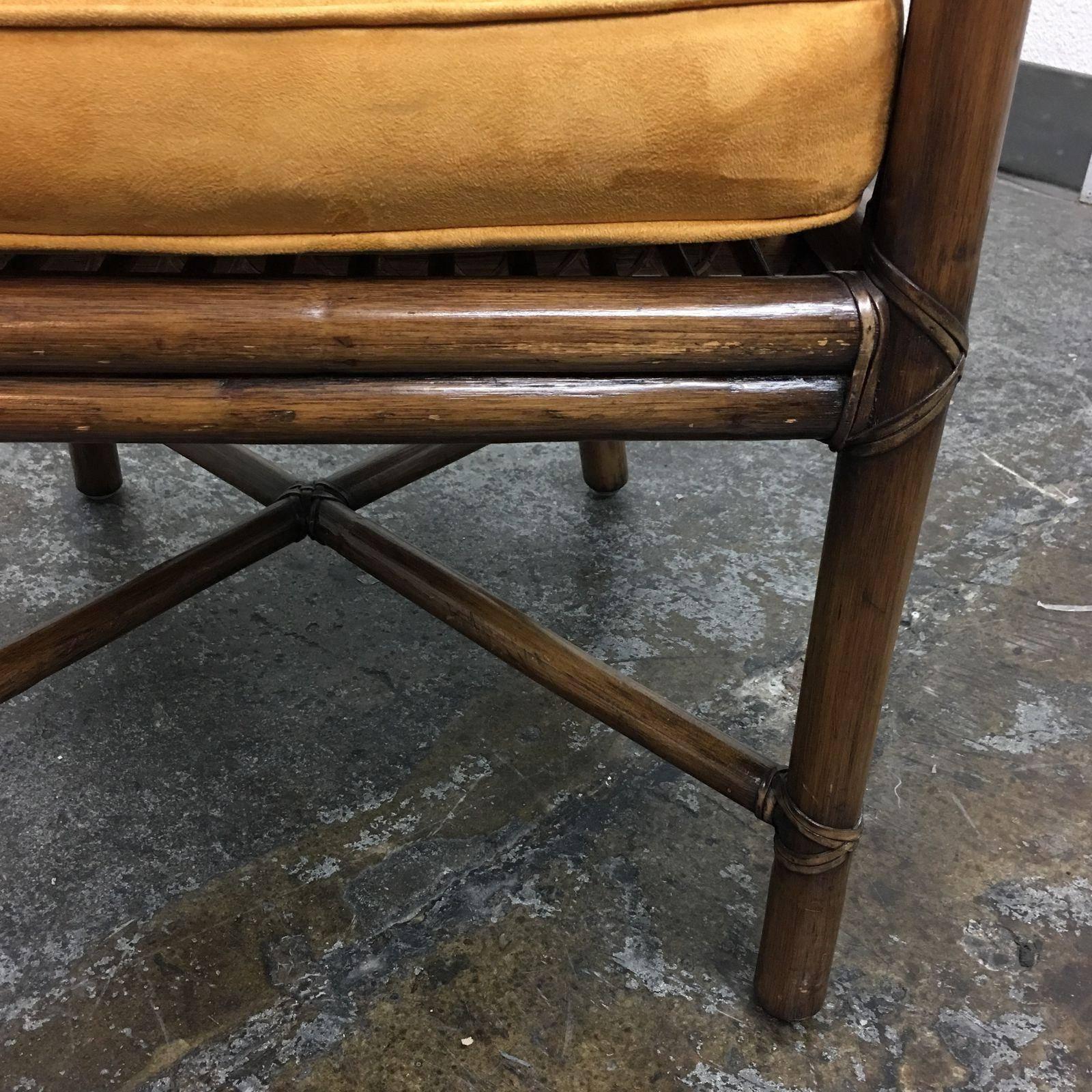 20th Century Set of Four McGuire Bamboo Barrel Chairs