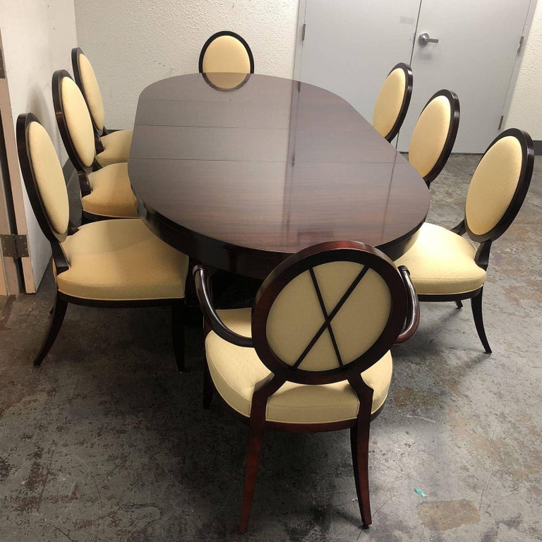 Barbara Barry Oval Dining Table and Eight Oval X Back Chairs for Baker