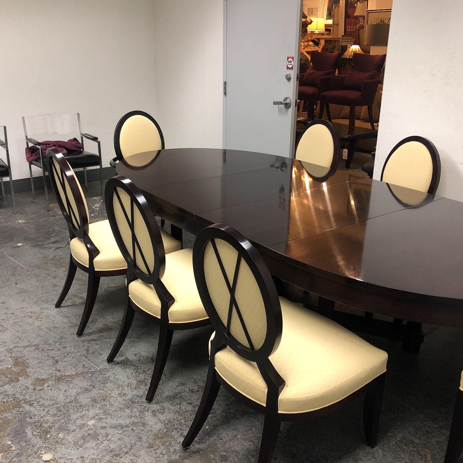 Barbara barry oval dining table and eight oval x back chairs for ... Barbara barry dining room set