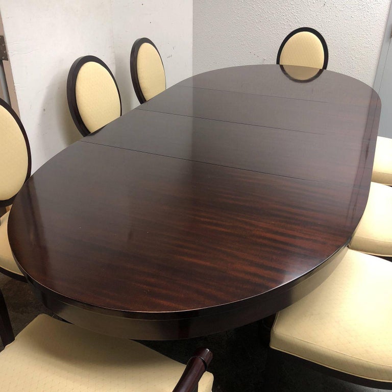 Barbara Barry Oval Dining Table and Eight Oval X Back Chairs for Baker