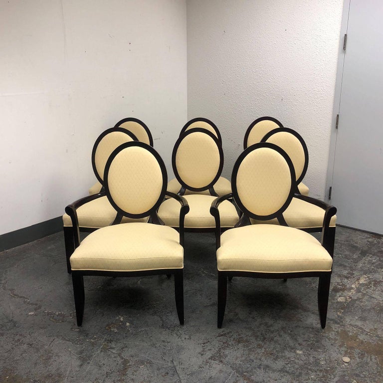 Barbara Barry Oval Dining Table and Eight Oval X Back Chairs for Baker