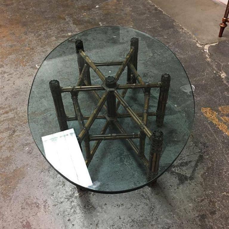 Mid-Century Modern McGuire Bamboo and Glass Coffee Table