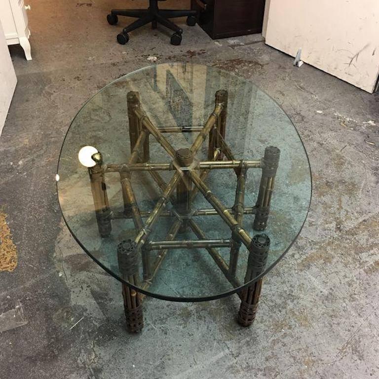 American McGuire Bamboo and Glass Coffee Table