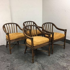 McGuire Bamboo Barrel Chairs, Set of Four