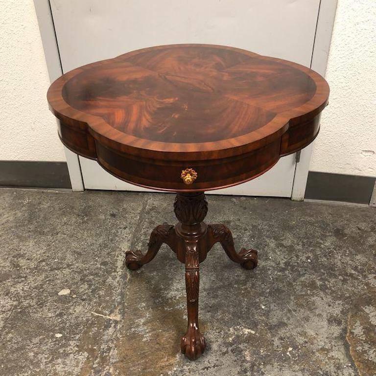 Maitland Smith Aged Regency Mahogany Tripod Side Table In Good Condition In San Francisco, CA