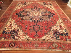 Late 19th Century Antique Persian Serapi Rug