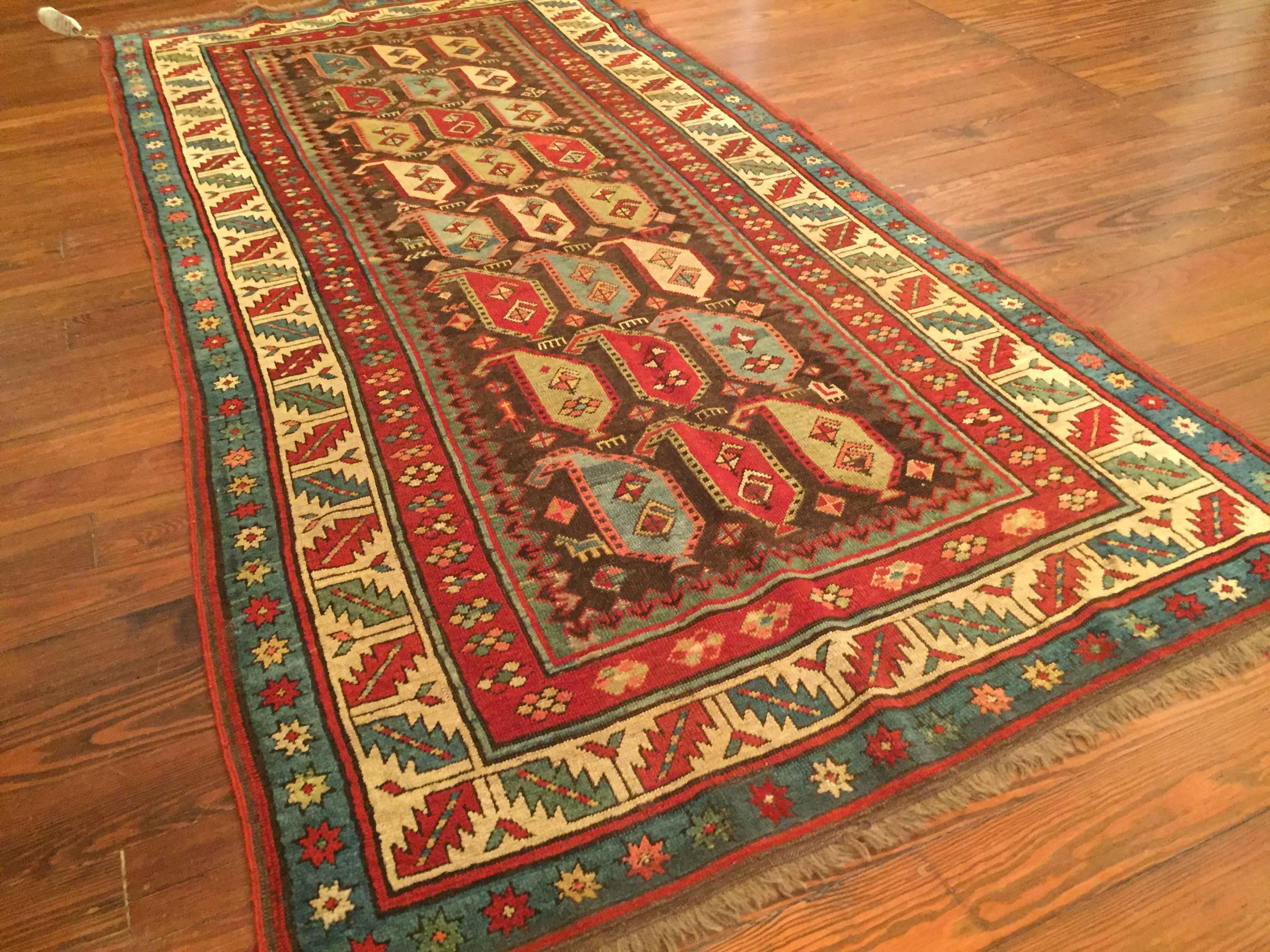 Other Late 19th Century Antique Caucasian Karabaugh Rug For Sale