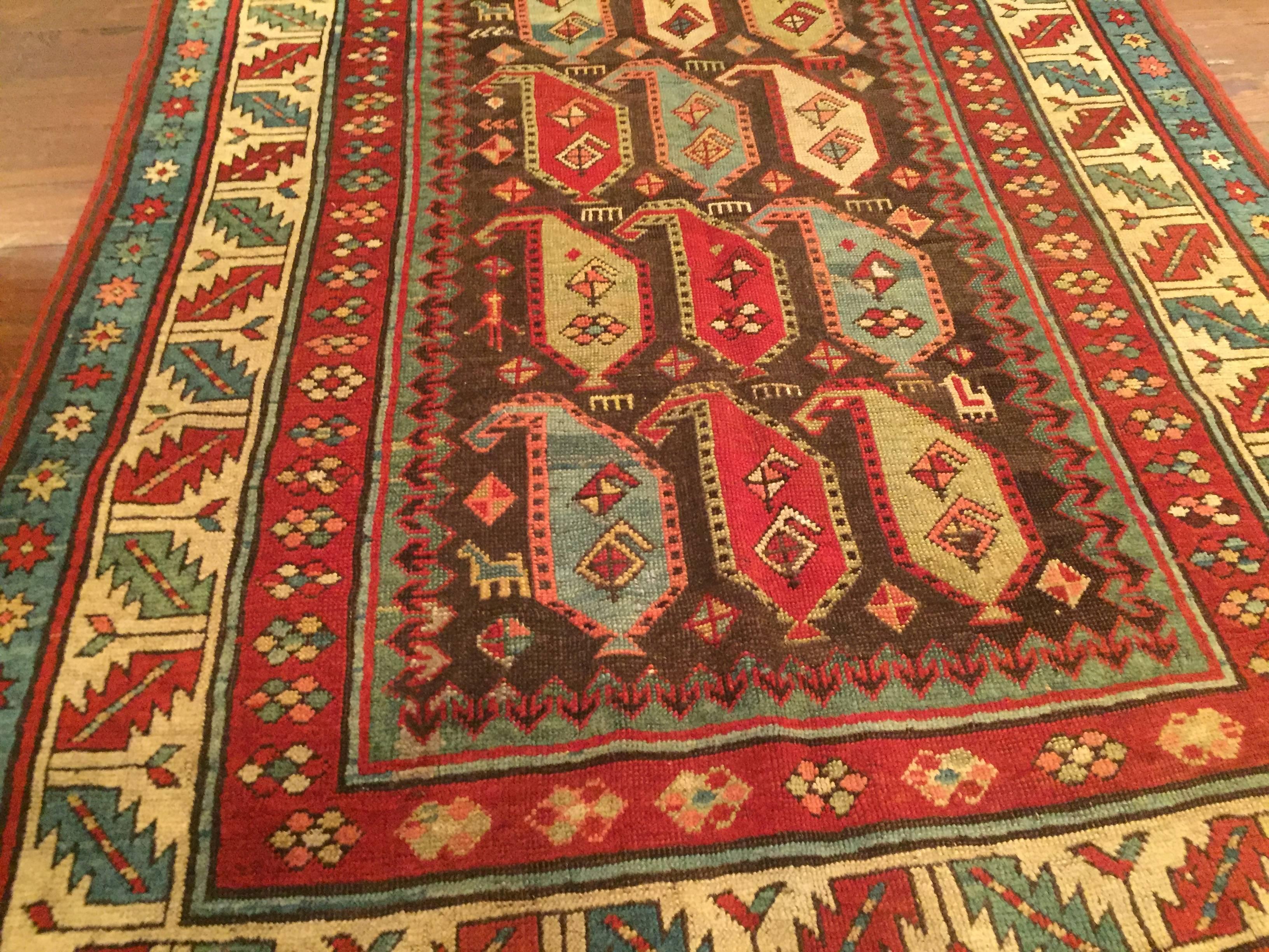 Late 19th Century Antique Caucasian Karabaugh Rug For Sale 2