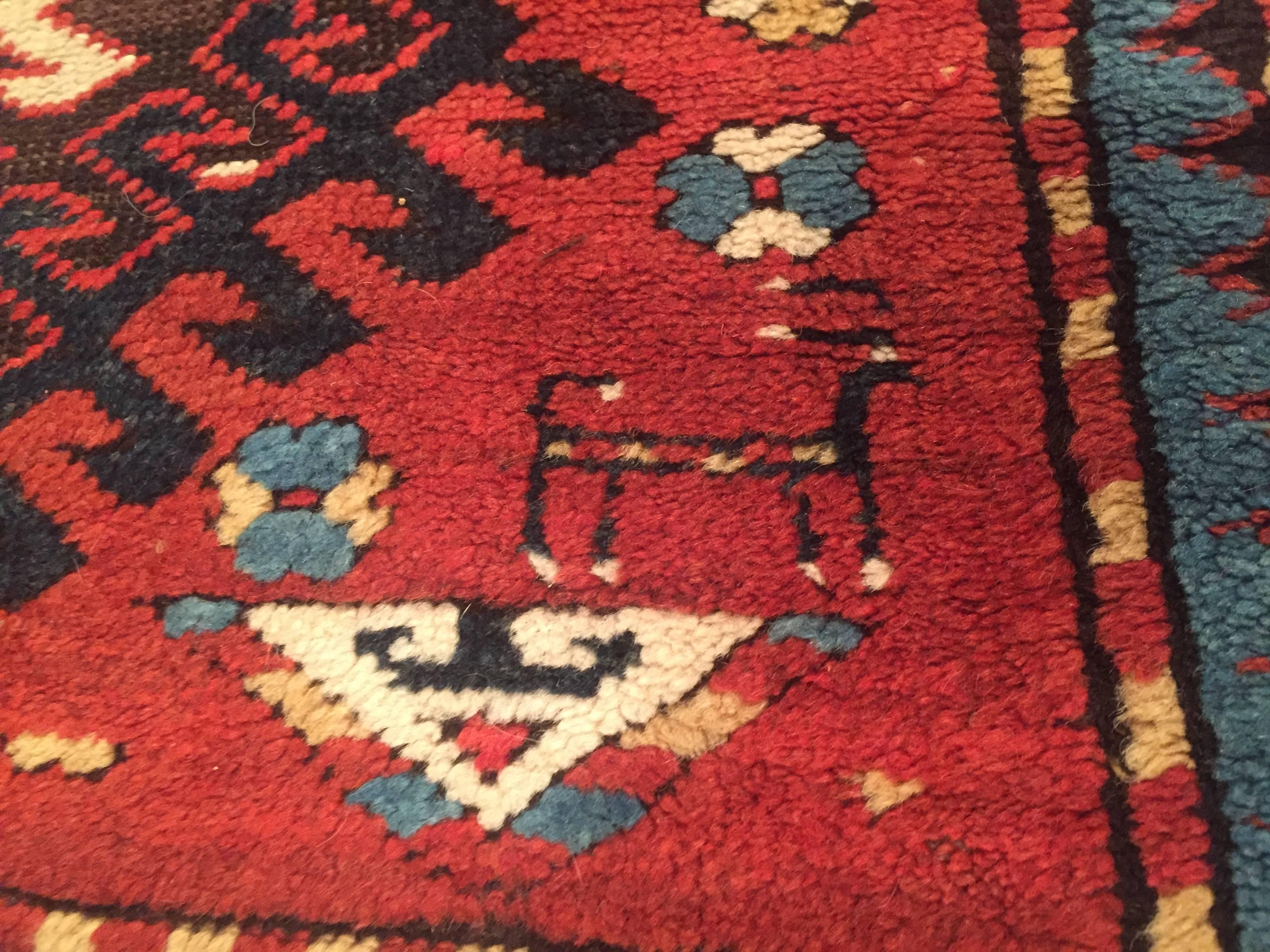 Late 19th Century Antique Caucasian Kazak Rug For Sale 3