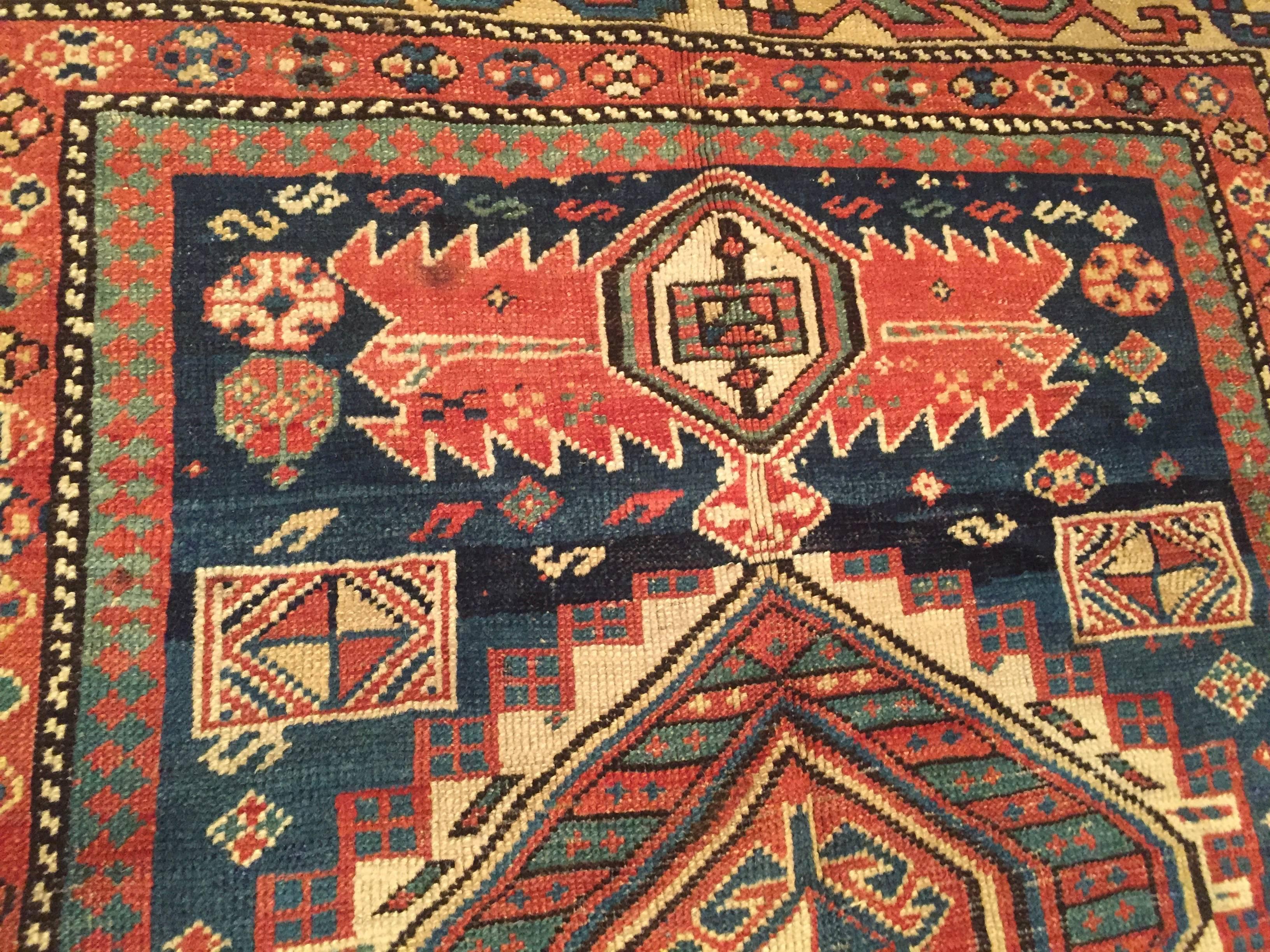 Late 19th Century Antique Caucasian Karagashli Rug For Sale 3