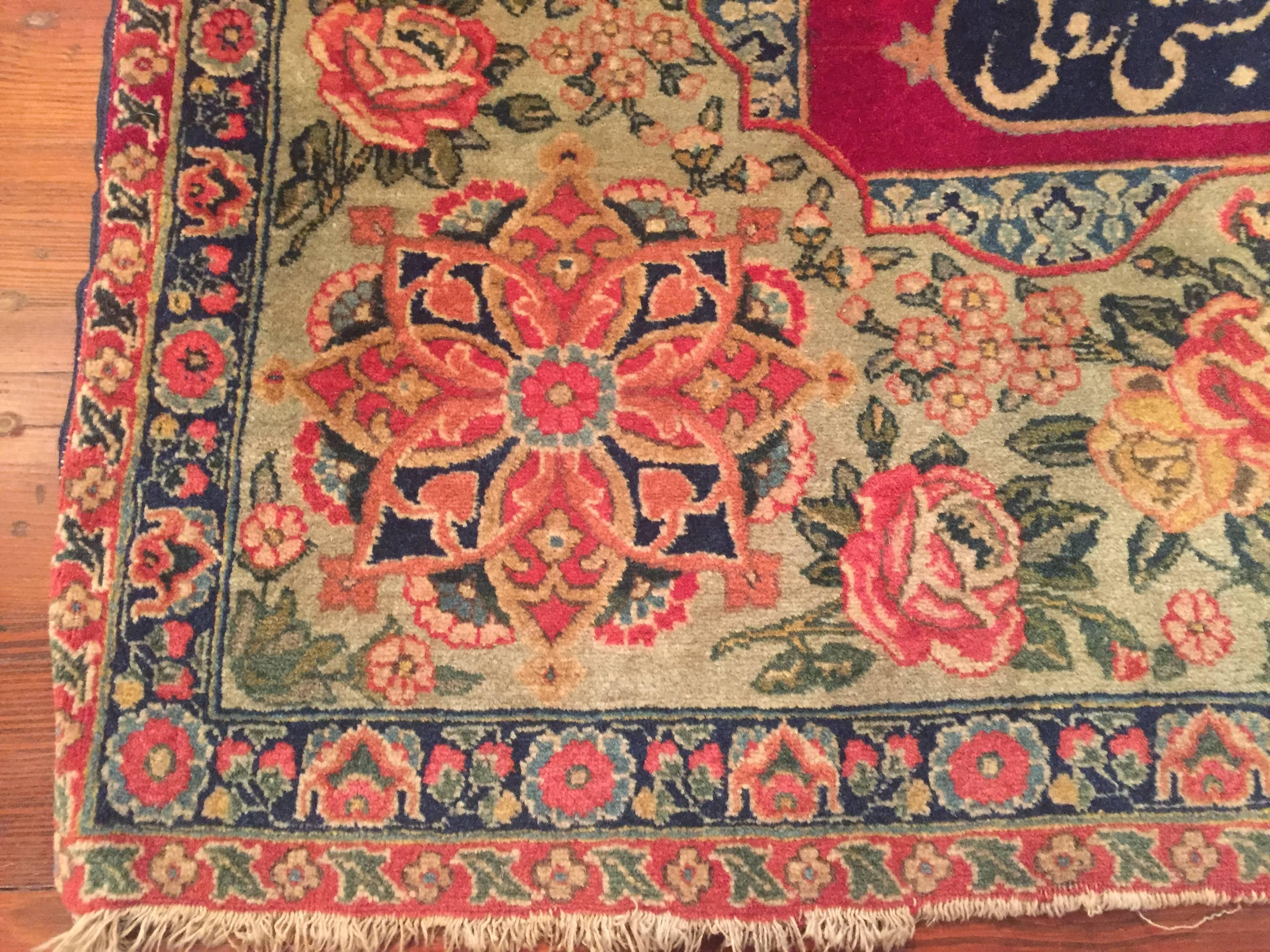 Early 20th Century Antique Persian Pictorial Tabriz Rug In Good Condition For Sale In Louisville, KY