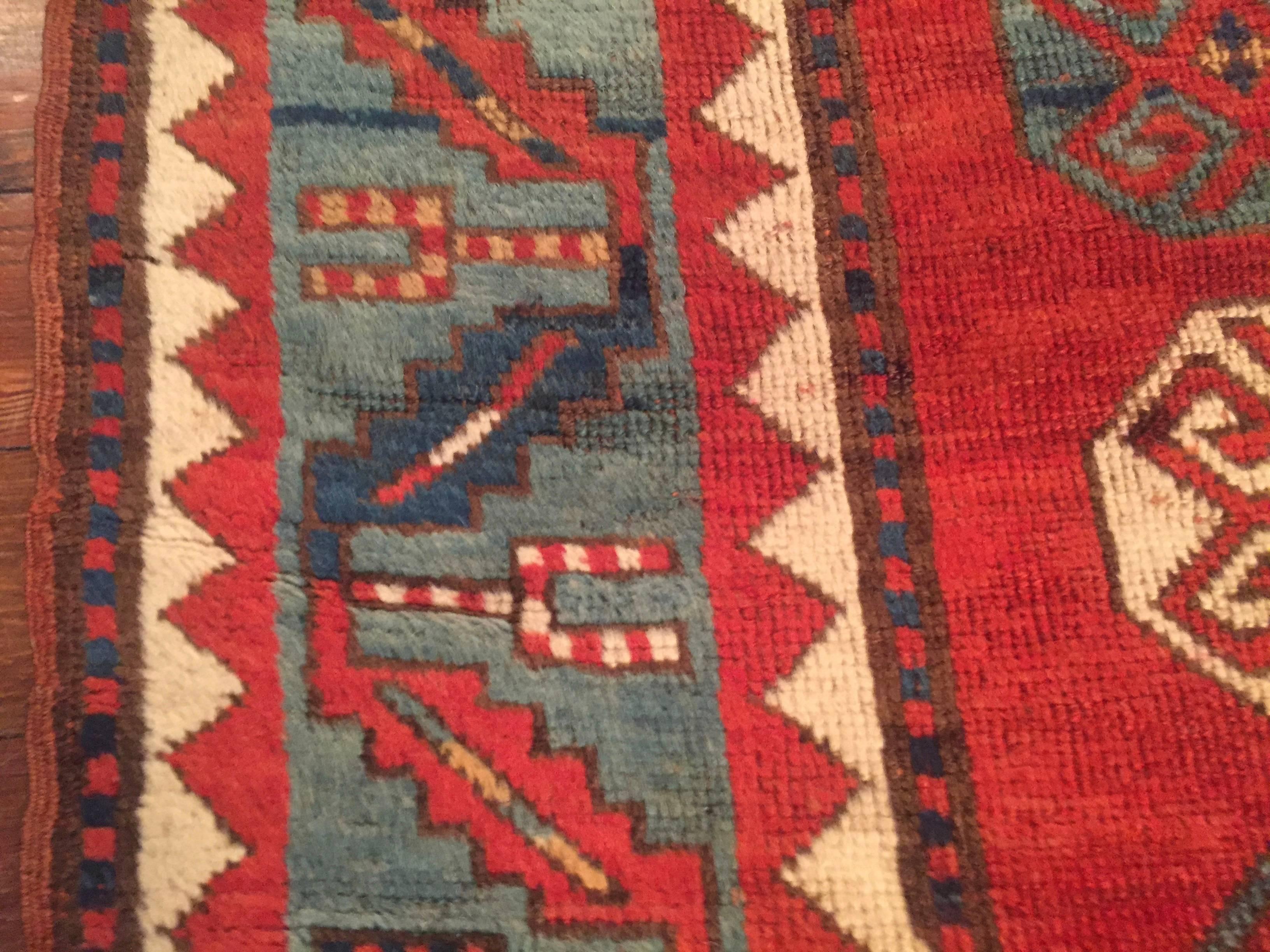 Wool Late 19th Century Caucasian Karachopf Kazak Rug For Sale