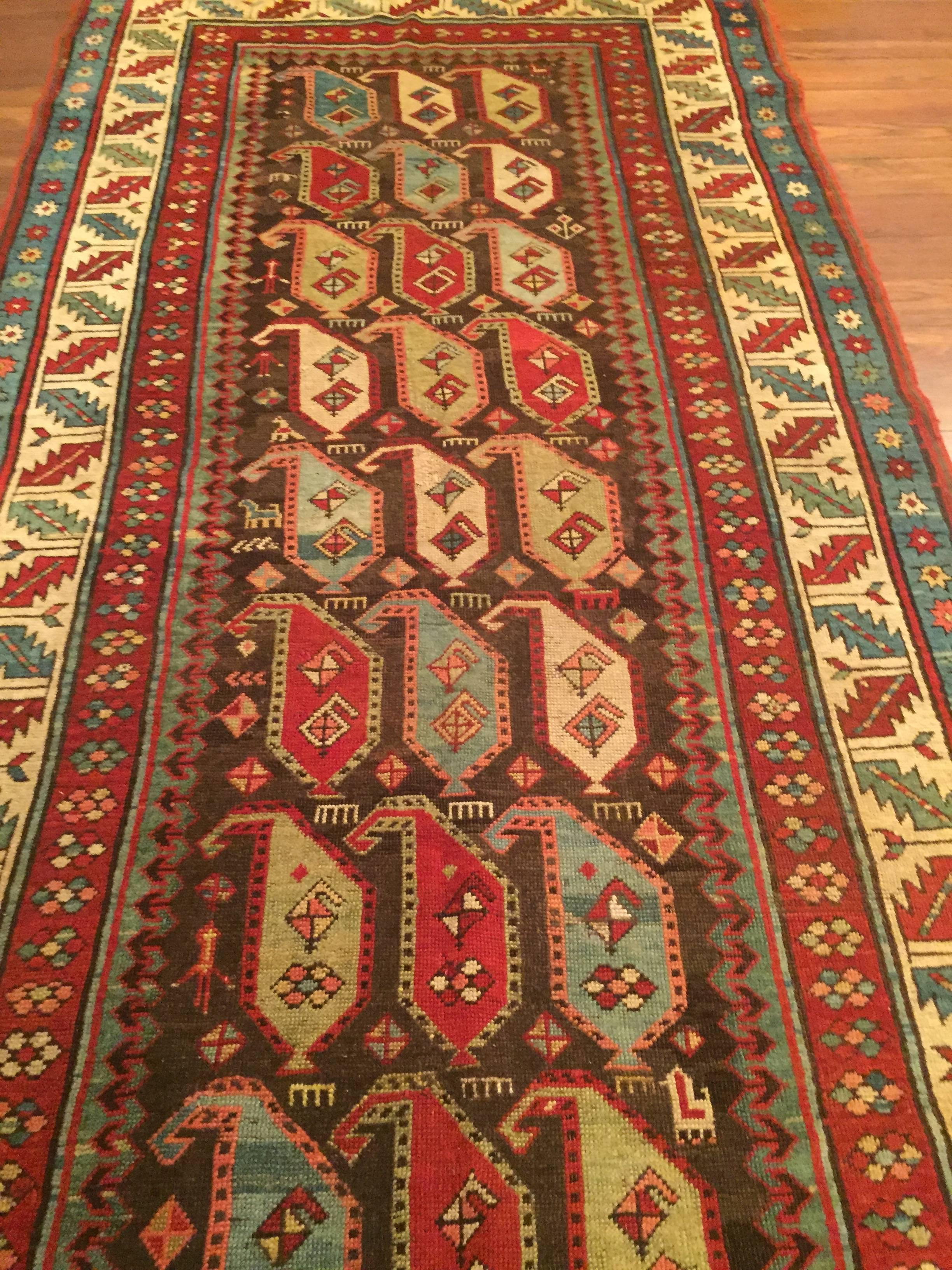 Late 19th Century Antique Caucasian Karabaugh Rug In Good Condition For Sale In Louisville, KY
