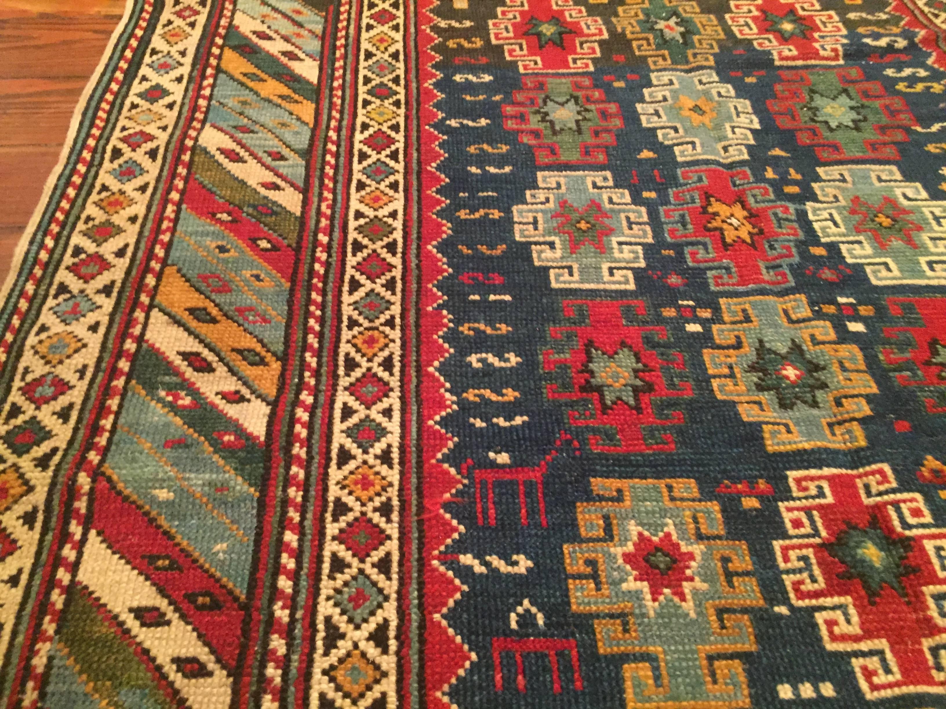 Late 19th Century Antique Caucasian Chi Chi Rug In Good Condition For Sale In Louisville, KY