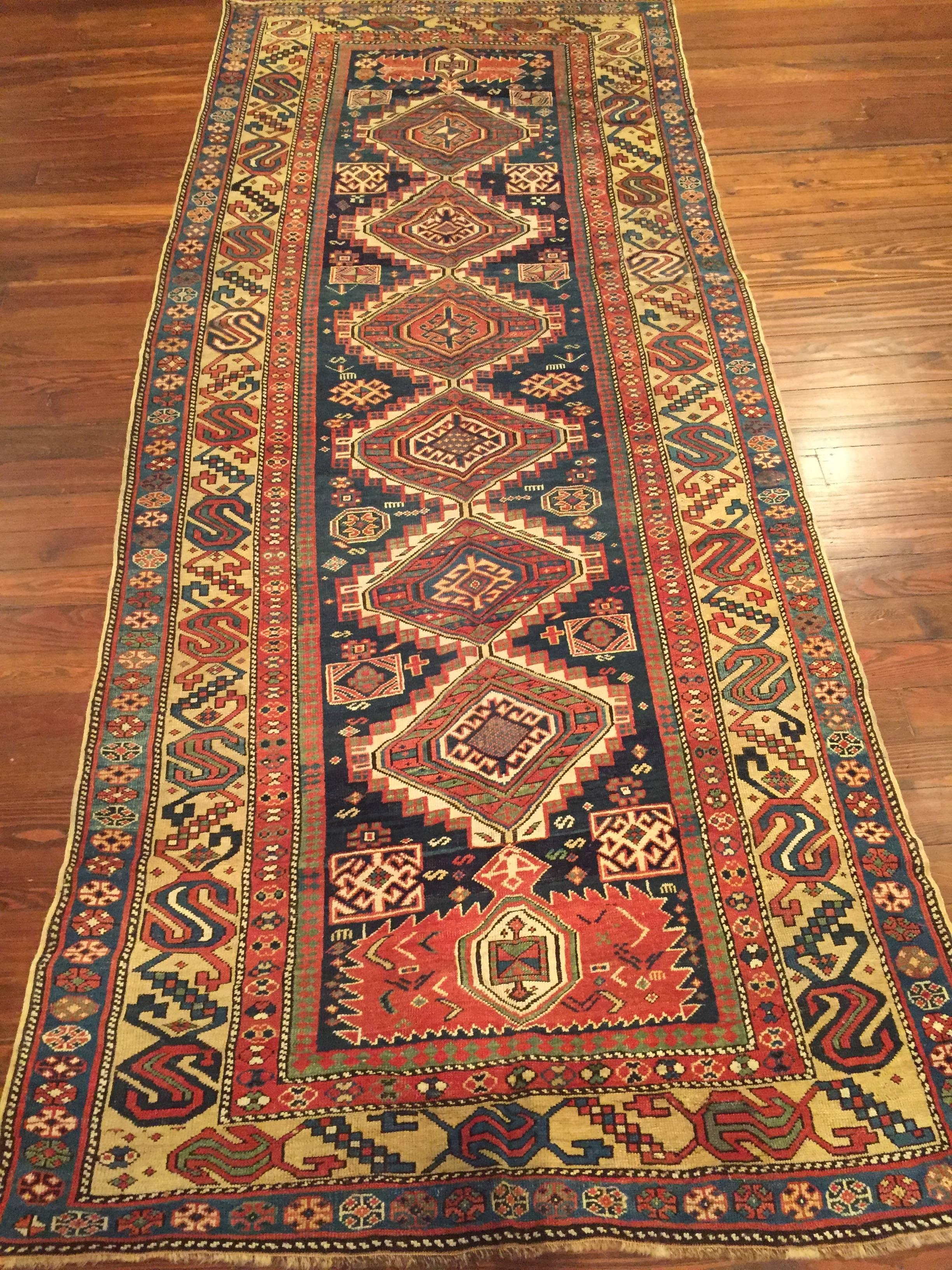 An antique Caucasian Karagashli rug, circa 1880.