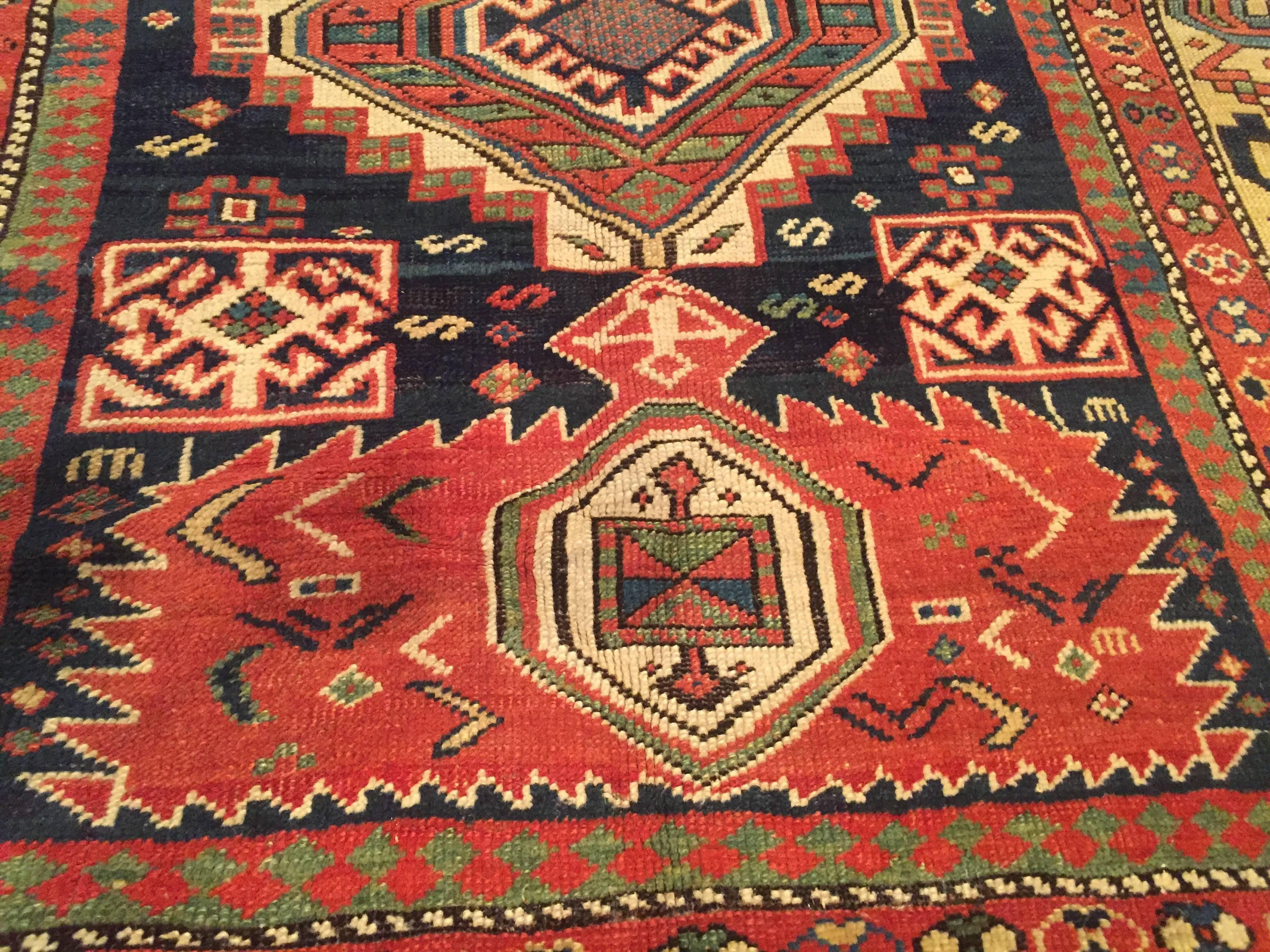 Late 19th Century Antique Caucasian Karagashli Rug In Good Condition For Sale In Louisville, KY