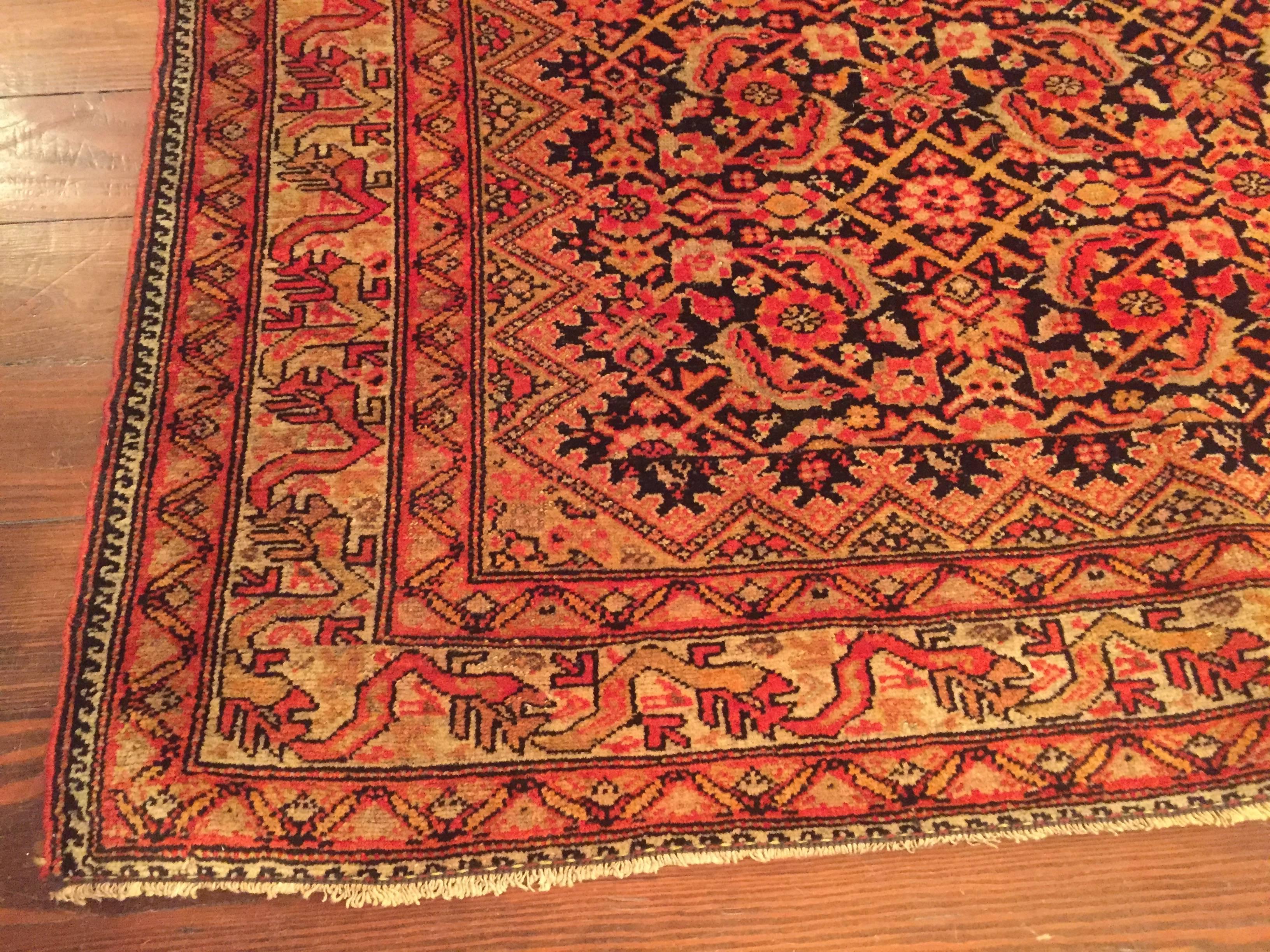 Early 20th Century Antique Persian Malayer Rug In Good Condition For Sale In Louisville, KY