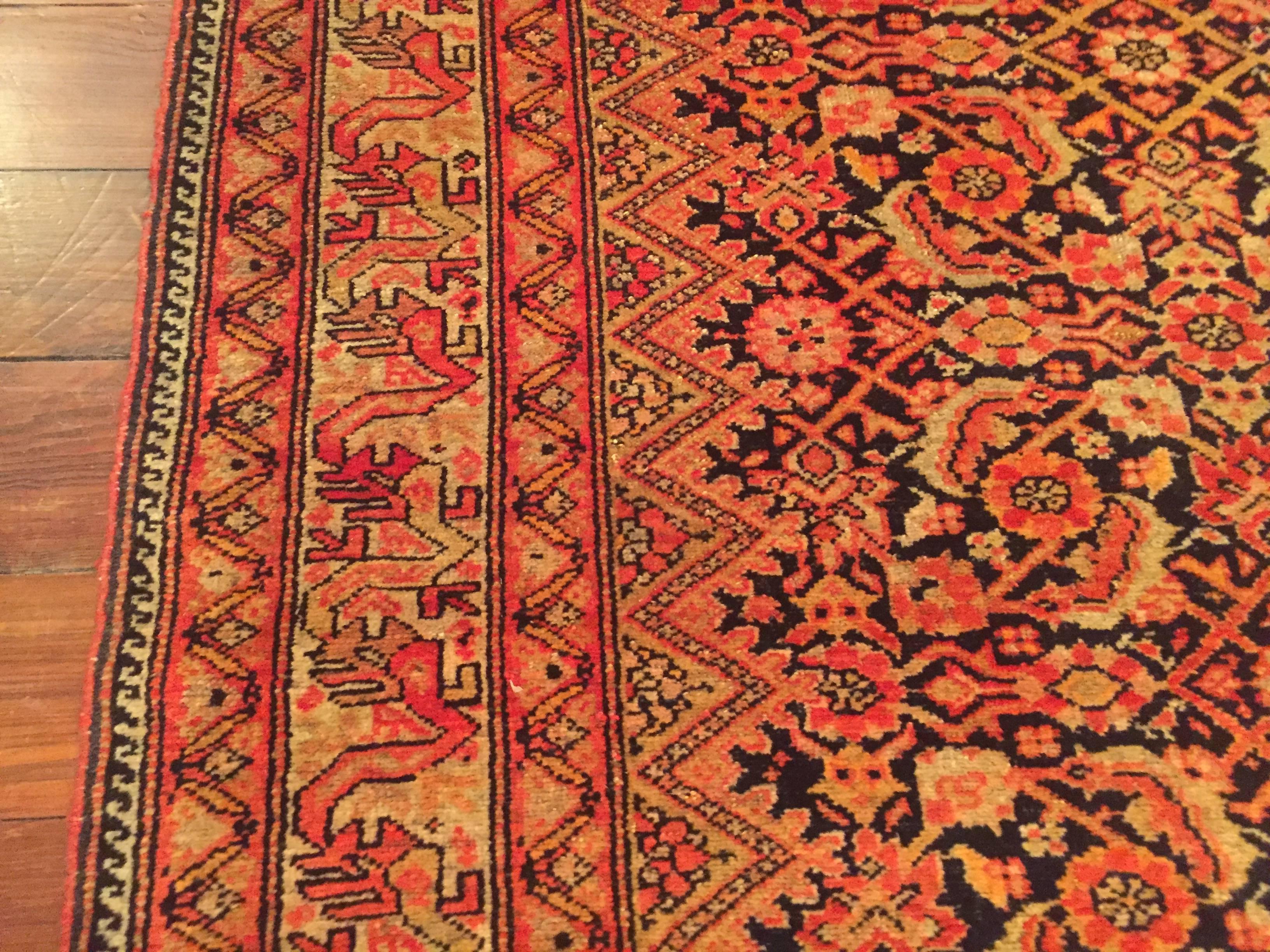 Wool Early 20th Century Antique Persian Malayer Rug For Sale