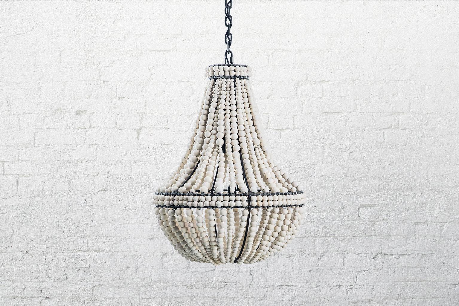 grey beaded chandelier