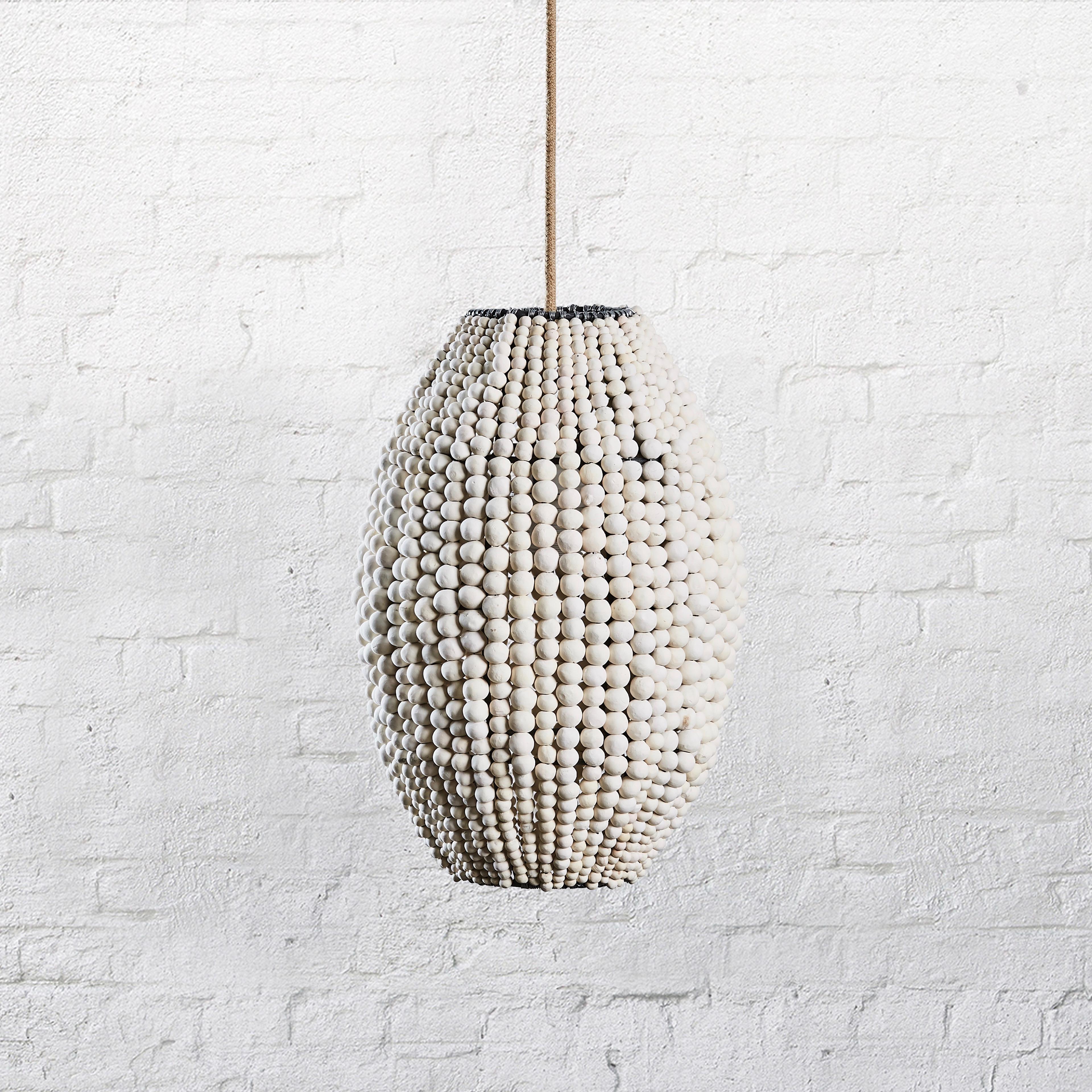 South African Klaylife Barrel, Ombre Handmade Clay Beaded Pendant Light For Sale