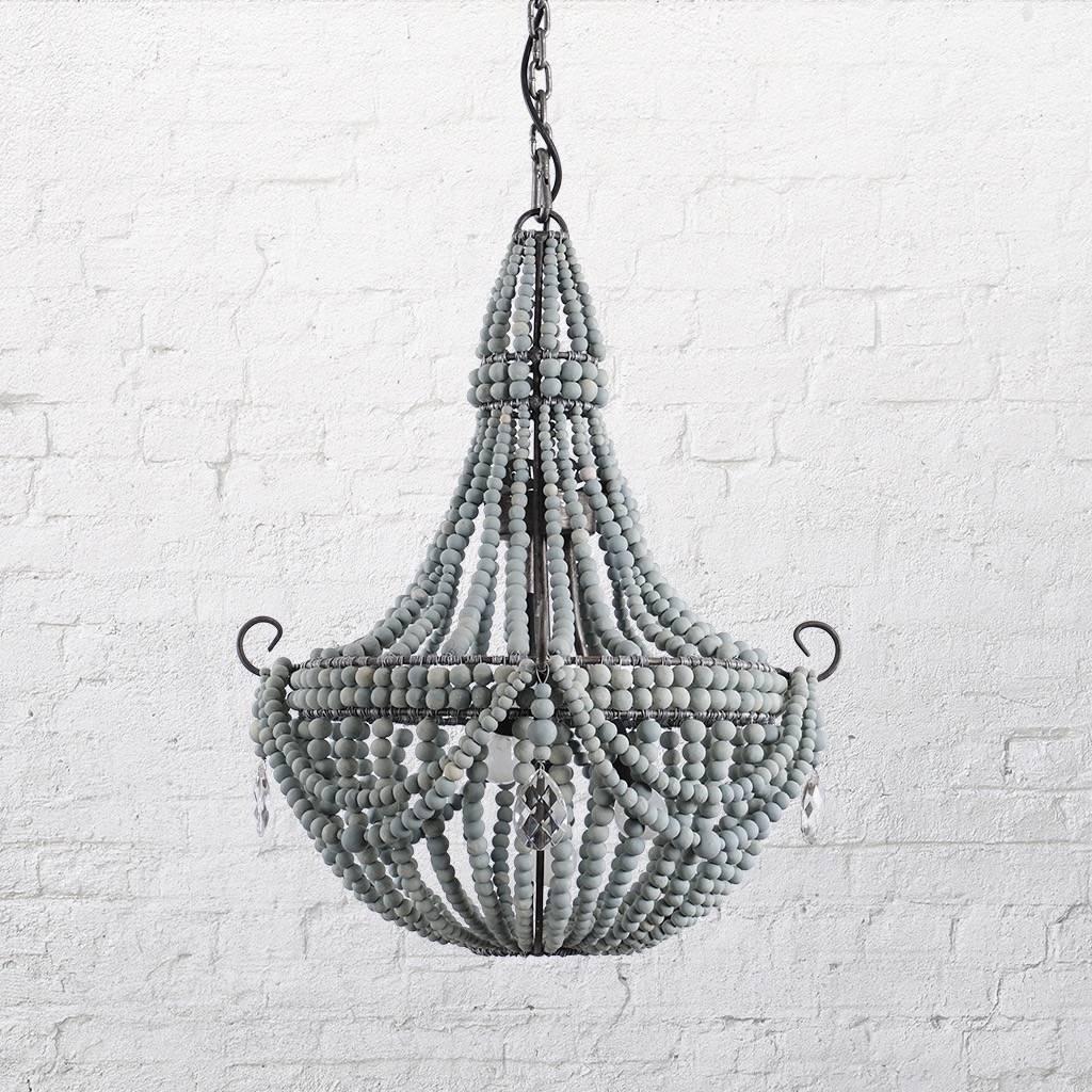 blue beaded chandelier