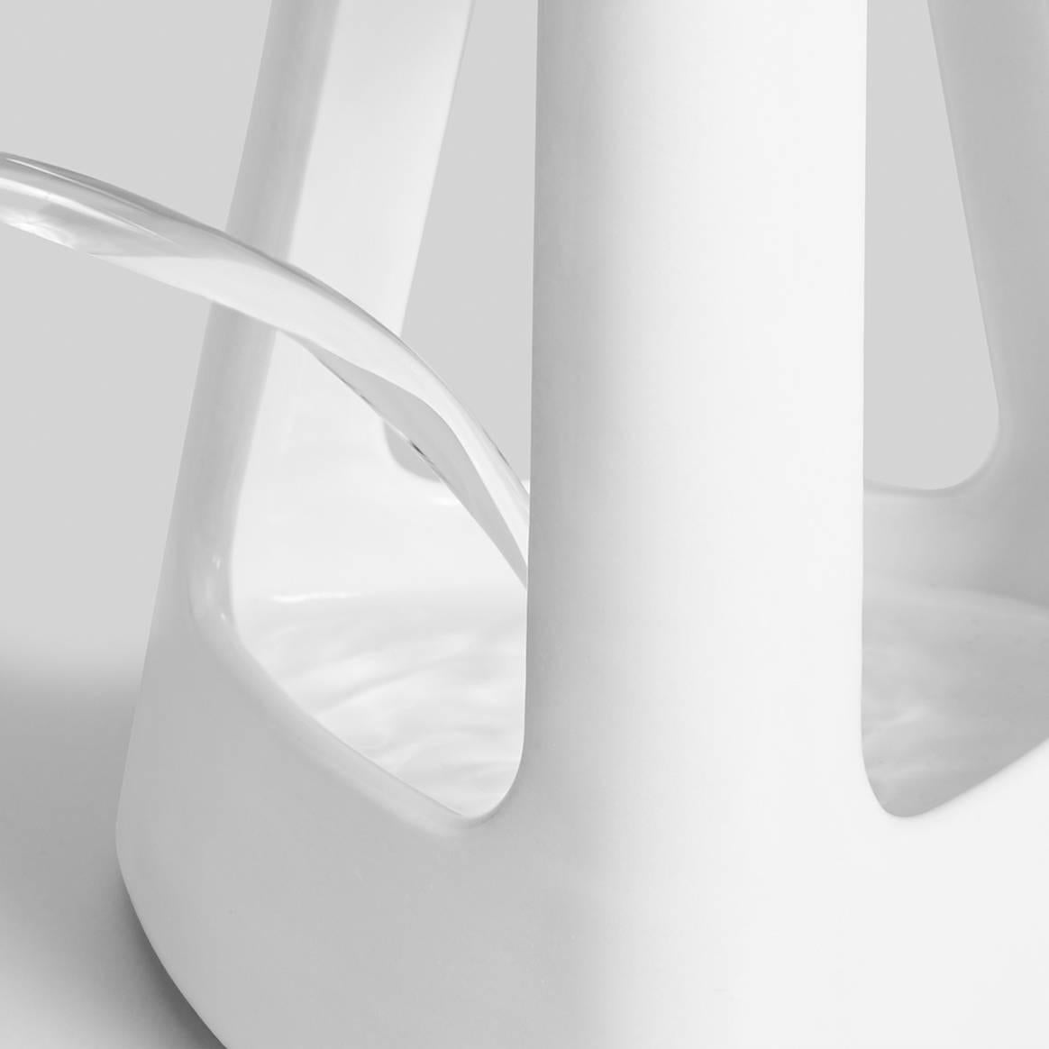 Other Flora Vase in Contemporary 3D Printed Matte Black Porcelain For Sale