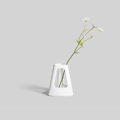 Flora Vase in Contemporary 3D Printed Gloss White Porcelain