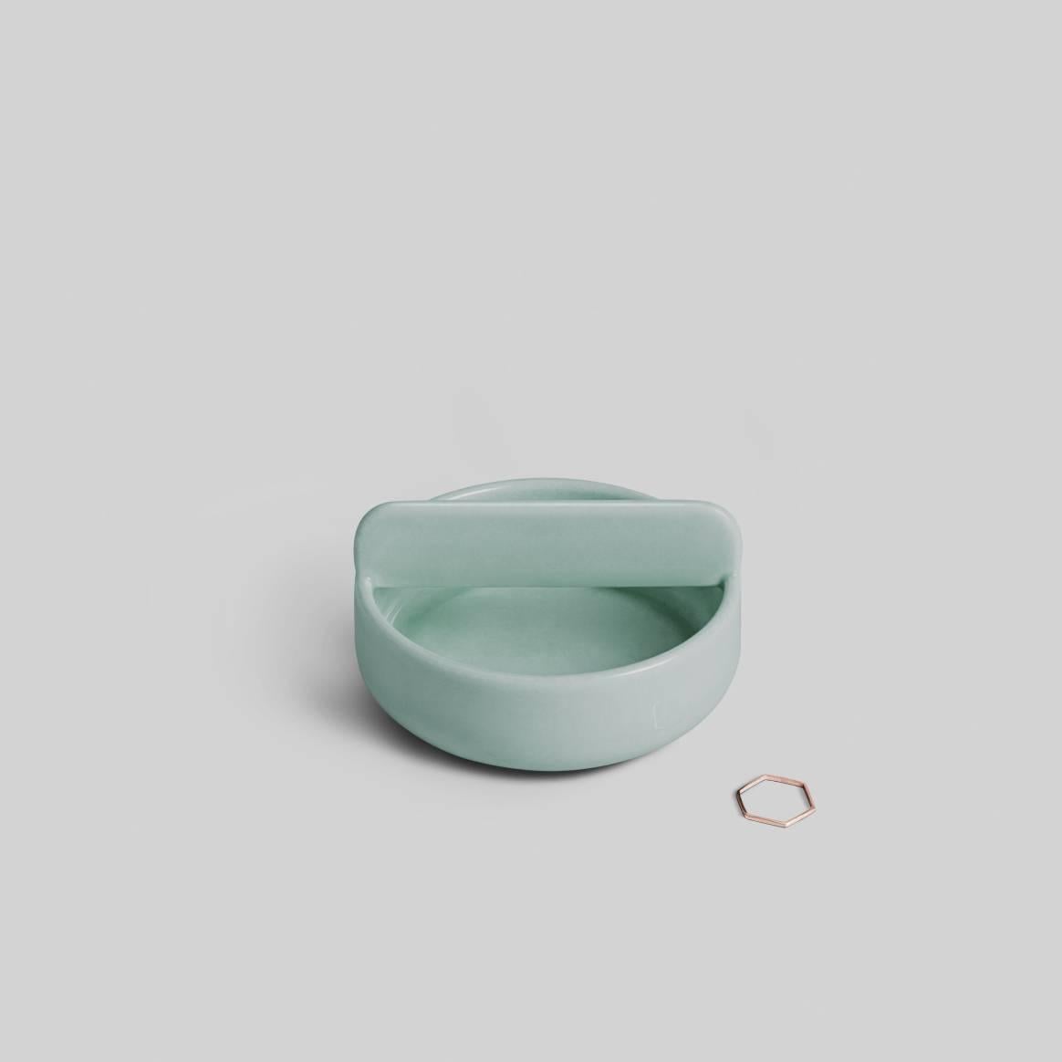 Other Trestle Bowl / Vessel Set in Contemporary 3D Printed Gloss Celadon Porcelain For Sale