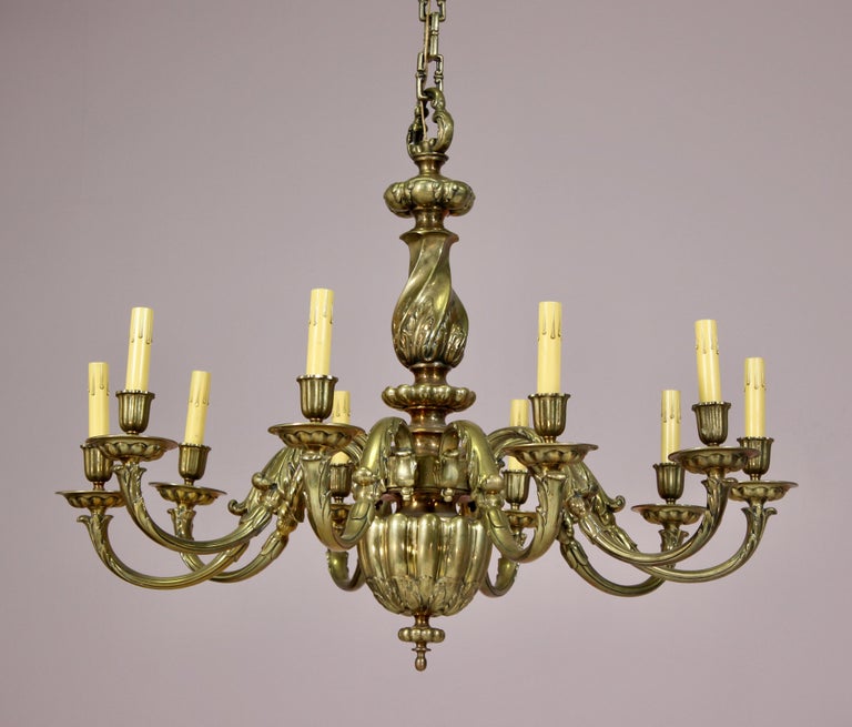 Italian Baroque Brass Chandelier For At 1stdibs Vintage Italian Solid Brass Chandelier In The Baroque Style Features Beautiful Embossed