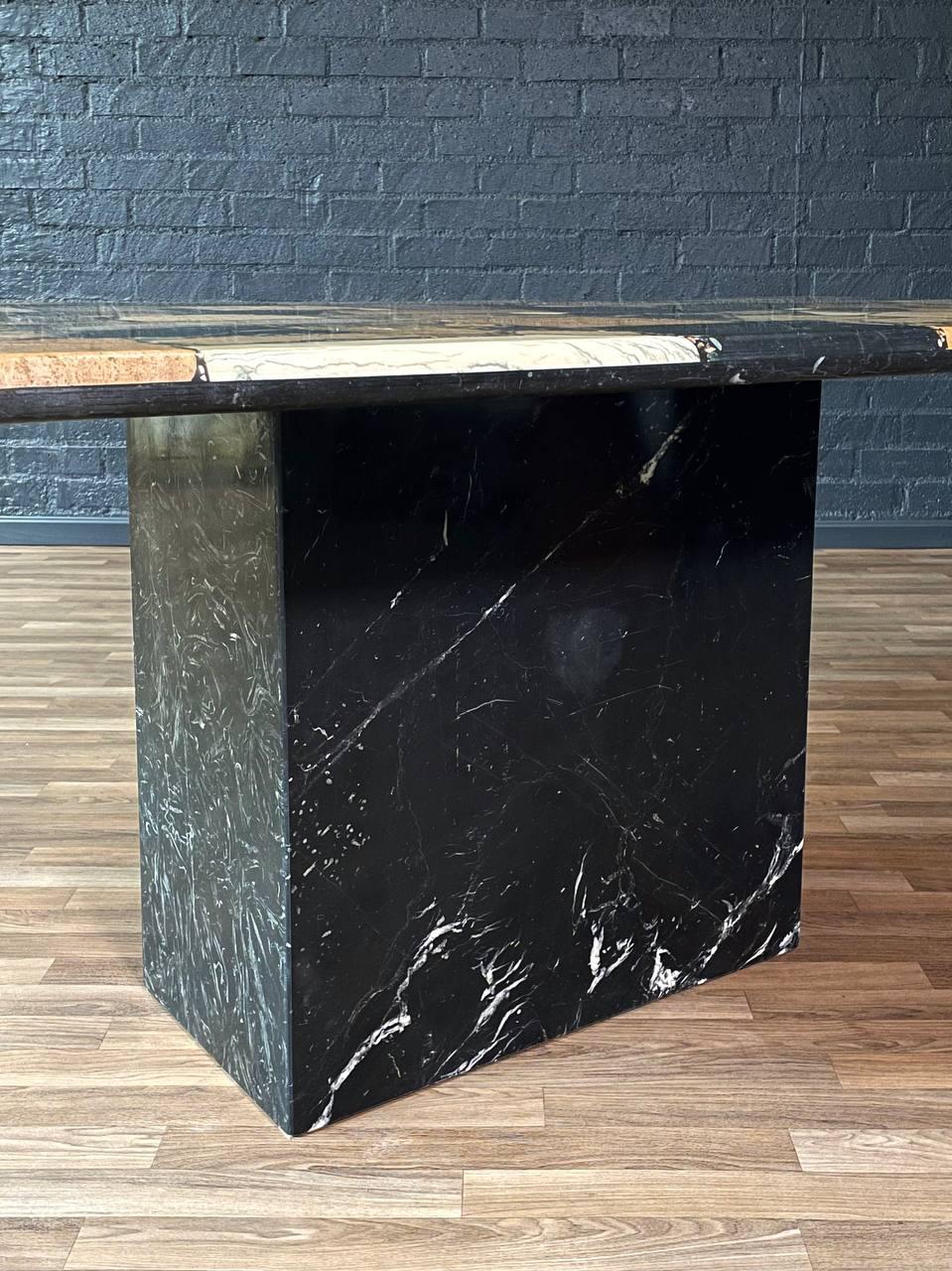 Vintage Italian Post Modern Multi-Marble Stone Dining Table by C.I.M For Sale 3