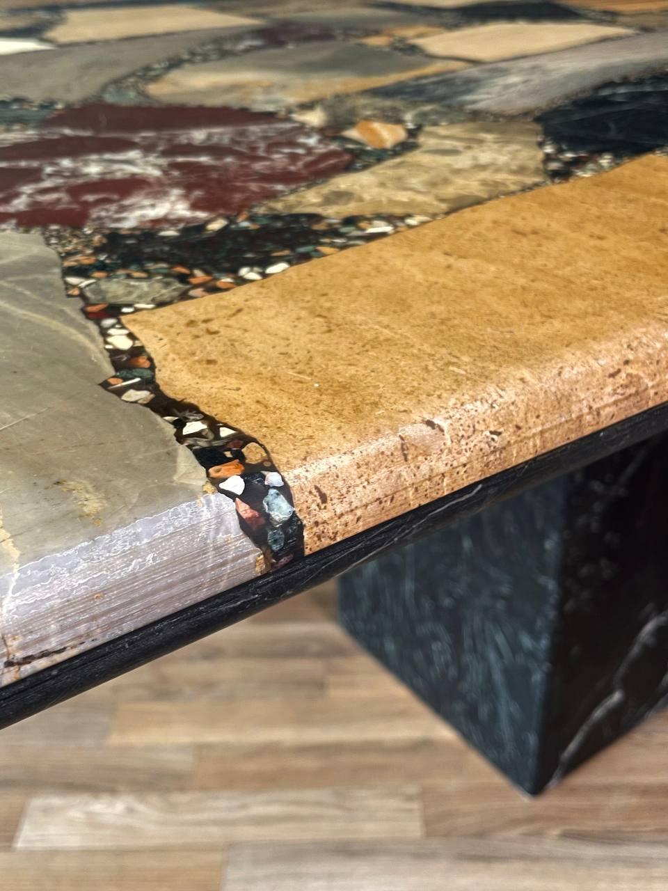 Vintage Italian Post Modern Multi-Marble Stone Dining Table by C.I.M For Sale 2