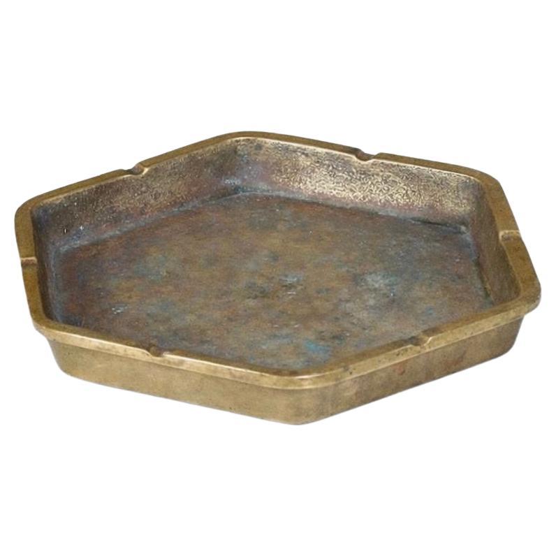 Mid-Century Modern Hexagonal Brass Tray