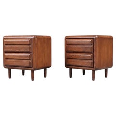 Newly Refinished - Pair of Mid Century Modern Rounded Night Stands