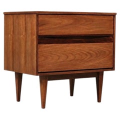 Newly Refinished - Mid-Century Modern Walnut & Rosewood Night Stand by Bassett