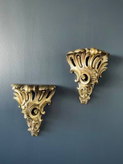 Coppia di lampade da parete francesi in ottone in stile Luigi XV